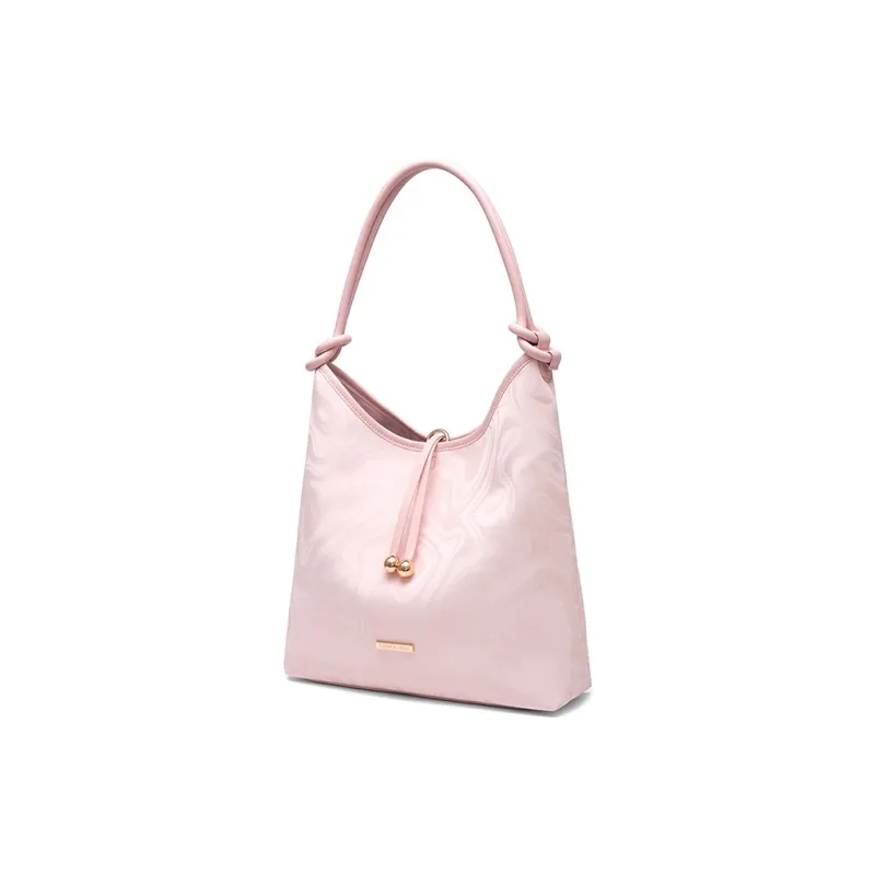 CLEVER& KETCH PU Shoulder Bag Women's Pink/Ecru/Black-1