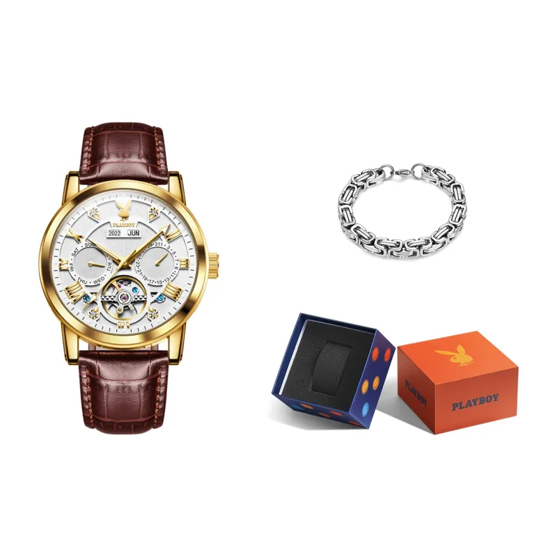 Playboy Mechanical Movement Watch Men's Watches Black Dial-22