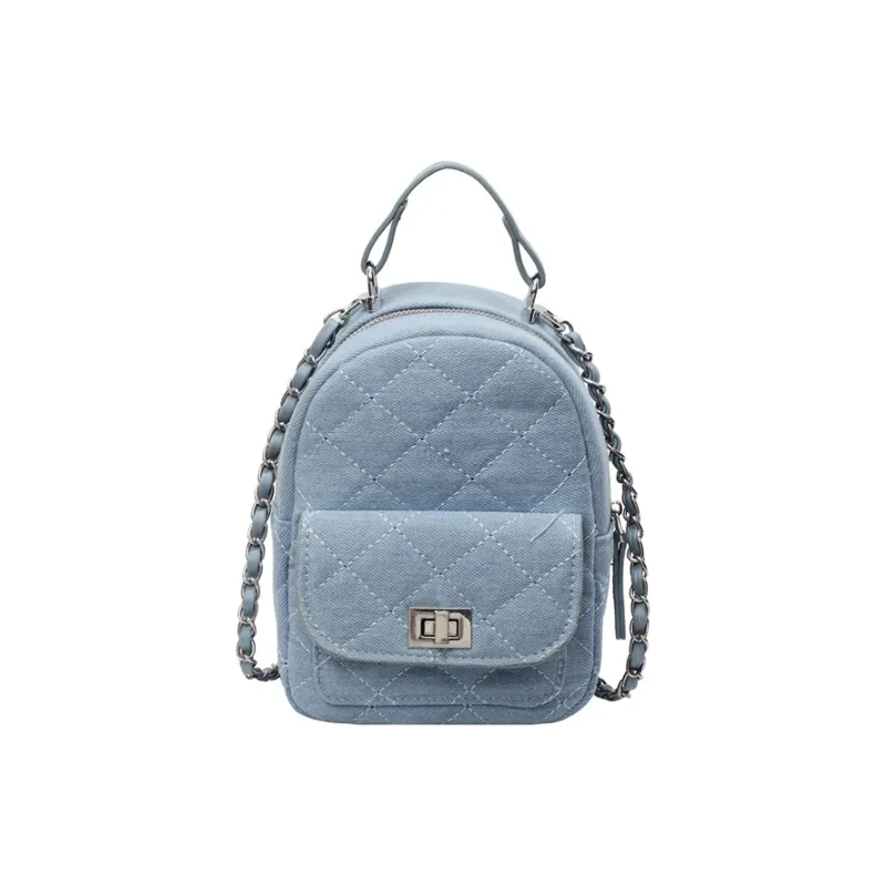 HCXK Denim Backpack Large Size Women's Blue-6