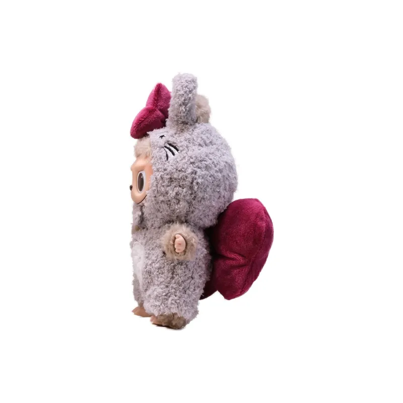[Modified Doll] POP MART Labubu THE MONSTERS Heartbeat Macaron Collection, Chinchillas Bowknot, Cute Hang Tag Box 15cm-1