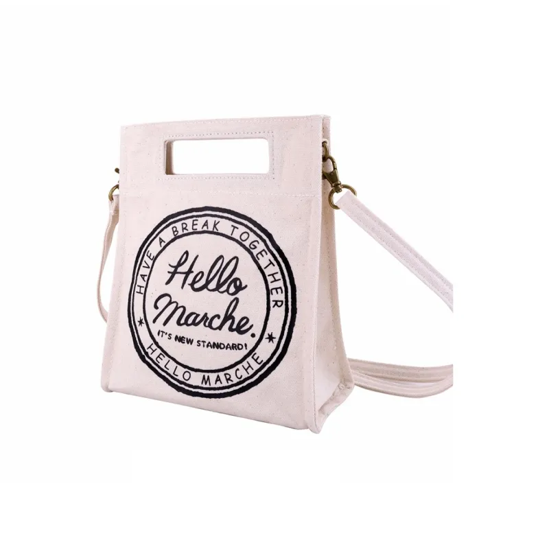 Hello Marche Canvas Bag, Handbag Regular Unisex Multicolor-1