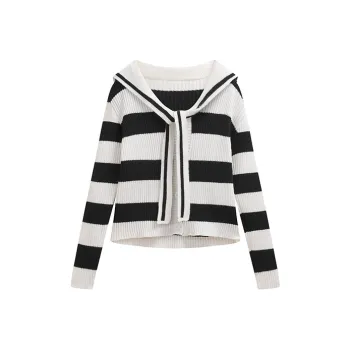 MOPB Knitwear Women's Black White Stripes
