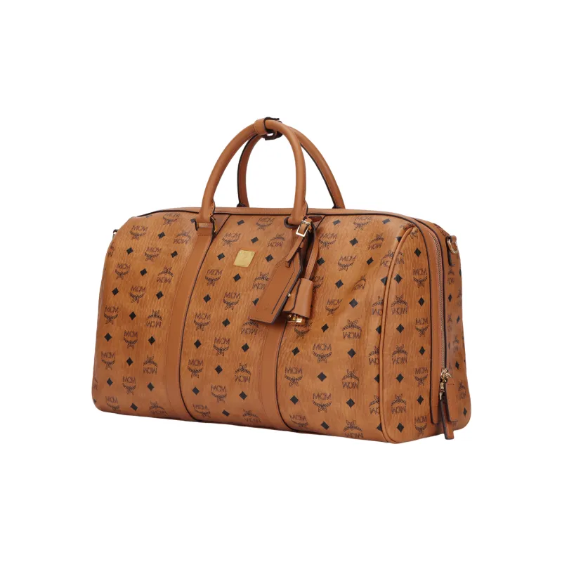 MCM Coated Canvas Handbag Unisex Cognac-1