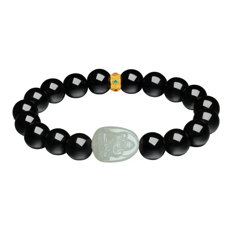Century Edge Jewelry Hetian Jade Bracelets Pale Greenish White Jade Unisex-8