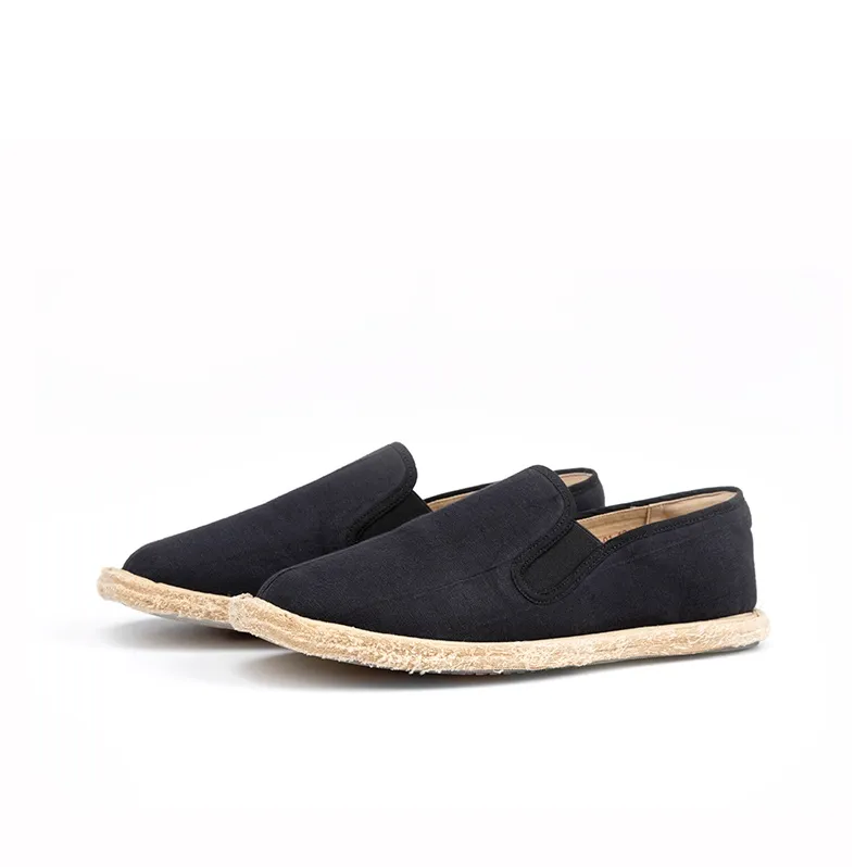 Bian Fumao Chinese Time Honored Handcrafted Old Beijing Cloth Shoes Casual Shoes Men's Transparent Rubber Sole-7