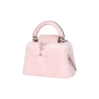 LOUIS VUITTON Mink Fur Handbag Women's Pink
