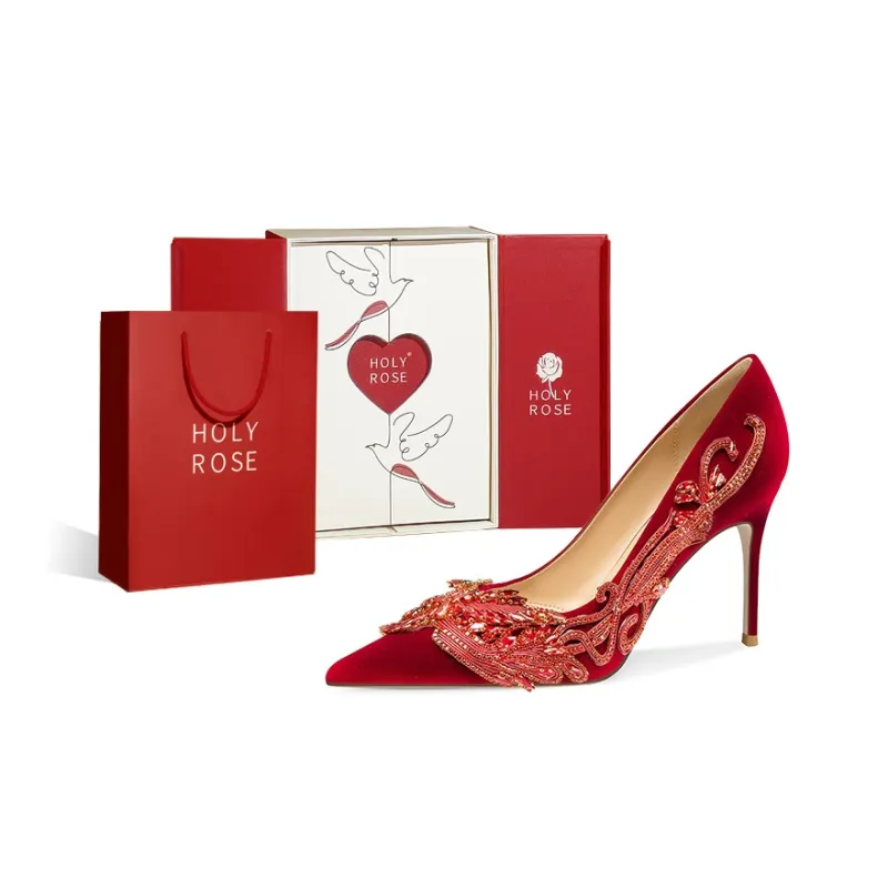 Holy Rose High Heels Women's Burgundy-0