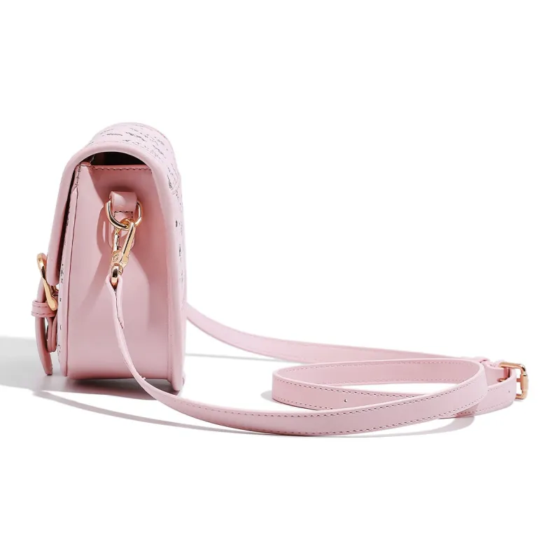 MESUCA Sanrio Hello Kitty Collaboration Kitty Series PU Crossbody Bag, Shoulder Bag Women's Pink/Brown/Milk Tea-5