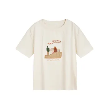 ZIHAN T Shirt Women's Beige Gold