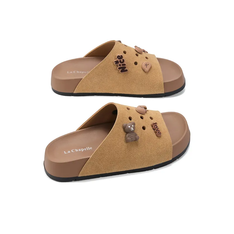 La Chapelle Quiet Quick Dry Slide Slippers Women's Light Brown-2