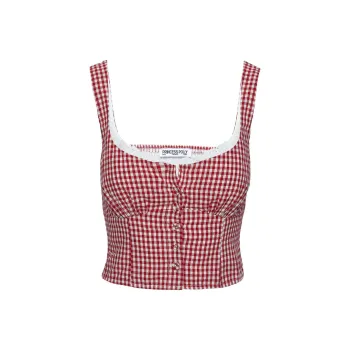 PRINCESS POLLY BRUNCHEON TOP Camisole Women's RED WHITE/Red White