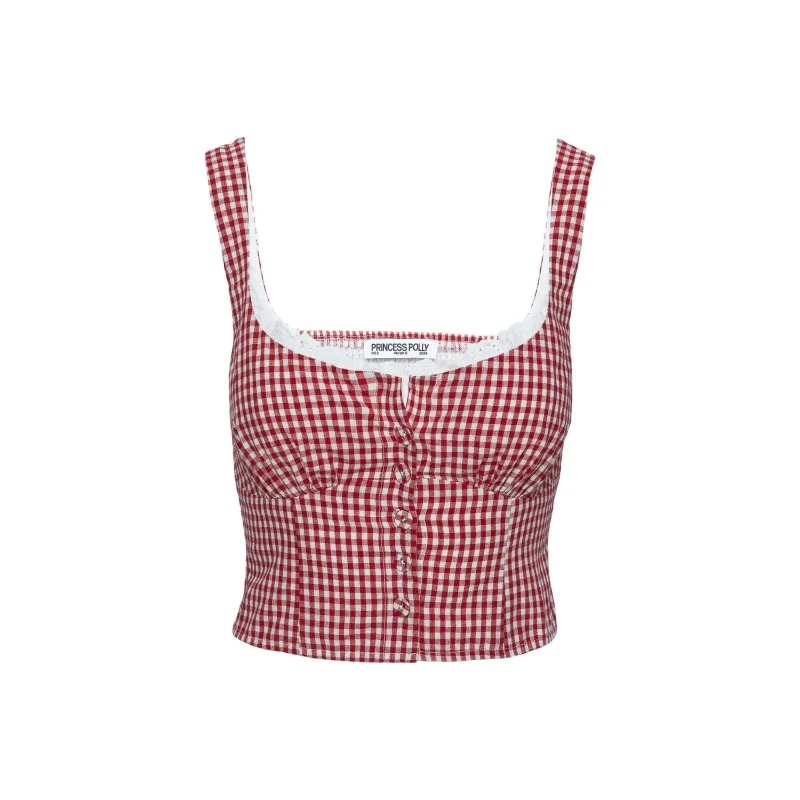 PRINCESS POLLY BRUNCHEON TOP Camisole Women's RED WHITE/Red White-0