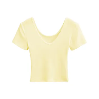 HEISU Regular T Shirt Women's Cream Yellow
