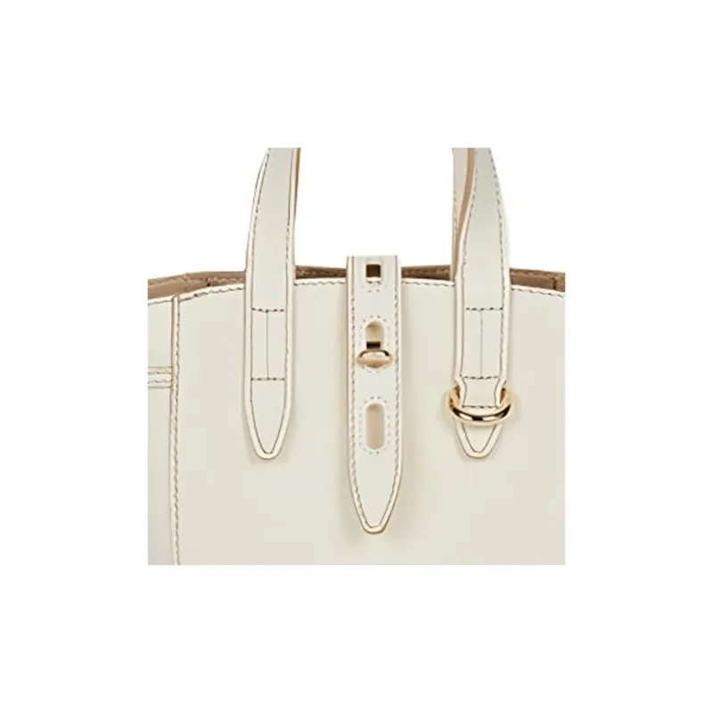 Furla Leather Basket Bag, Tote Bag, Shopping Bag, Shoulder Bag, Crossbody Bag, Handbag Mini Women's White-3