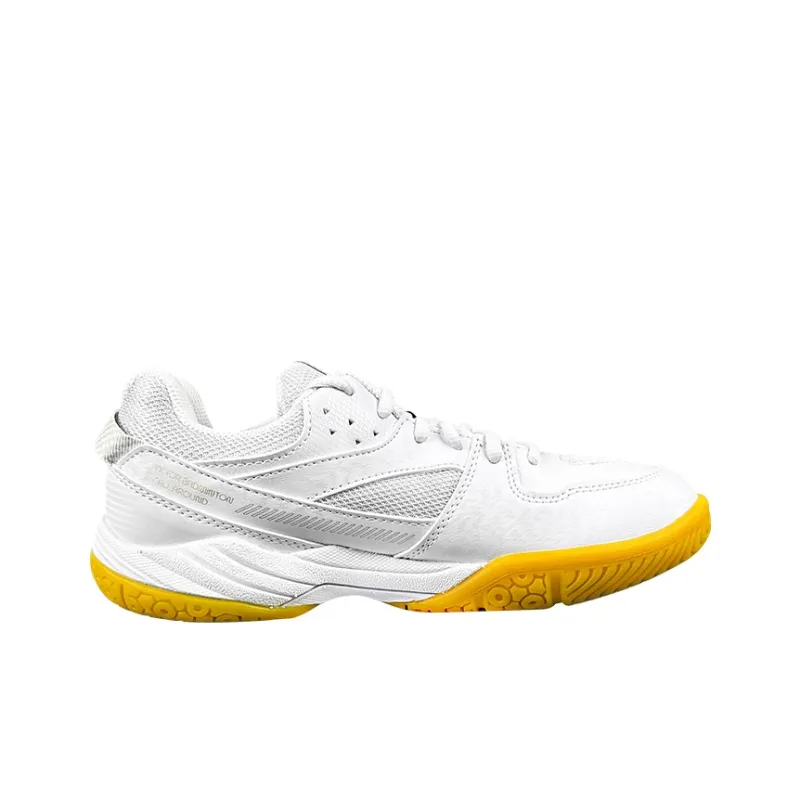 VICTOR Abrasion Resistant Coverage Support Low Top Badminton Shoes Men's White Gold-1