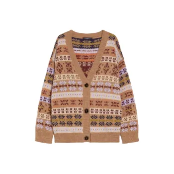 WEEKEND MaxMara Oversized V Neck Jacquard Cardigan