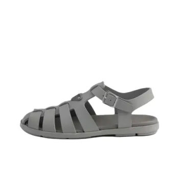 PRADA Rubber Roman Sandals Men's Gray