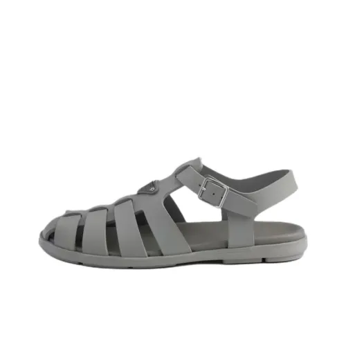 PRADA Rubber Roman Sandals Men's Gray