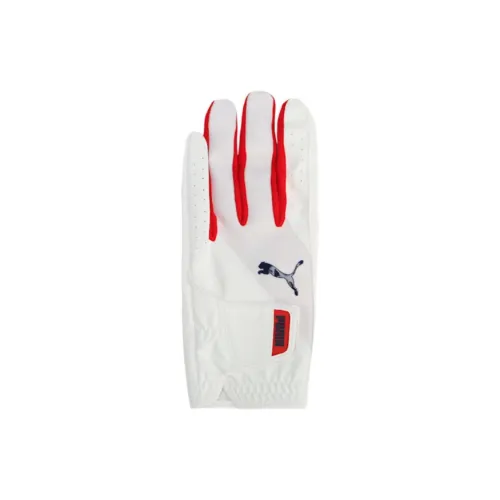 PUMA Polyester, Synthetic Leather, Polyurethane Sports Gloves Men's White