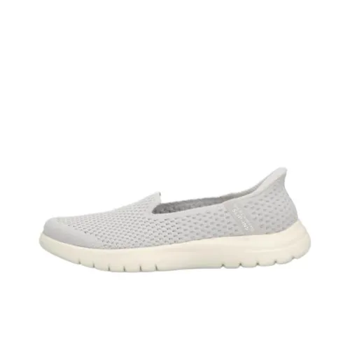 Skechers Slip ins Anti Slip Wear Resistant Low Top Casual Shoes Women's Light Gray