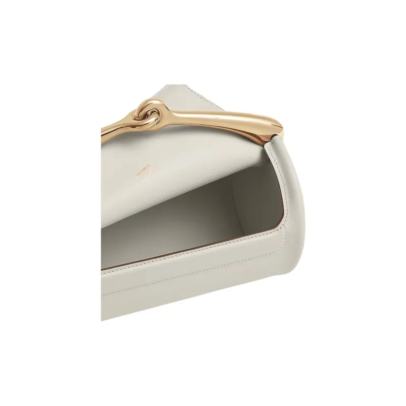 HERMES Maximors Swift Calfskin One Shoulder Handbag Women's Pearl White-3