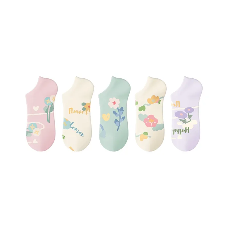 Happylemon No Show Socks Women's 5 Pack-5