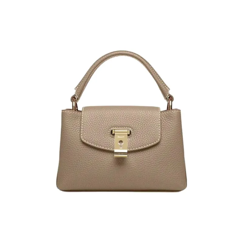 BALLY Grain Cow Leather Kelly Bag, Shoulder Bag, Crossbody Bag, Handbag Trumpets Women's Light Umber-0