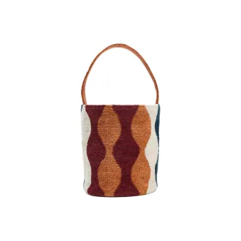 ZARA Cotton Bucket Bag, Crossbody Handbag Mini Women's Multicolor