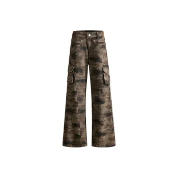 RICE NINE TEN Cargo Pants Unisex Camouflage Extended Length