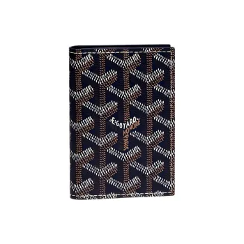 GOYARD SAINT MARC Canvas With Leather Card Holder Unisex Marine Blue