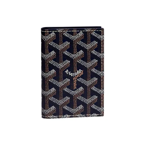 GOYARD SAINT MARC Canvas With Leather Card Holder Unisex Marine Blue