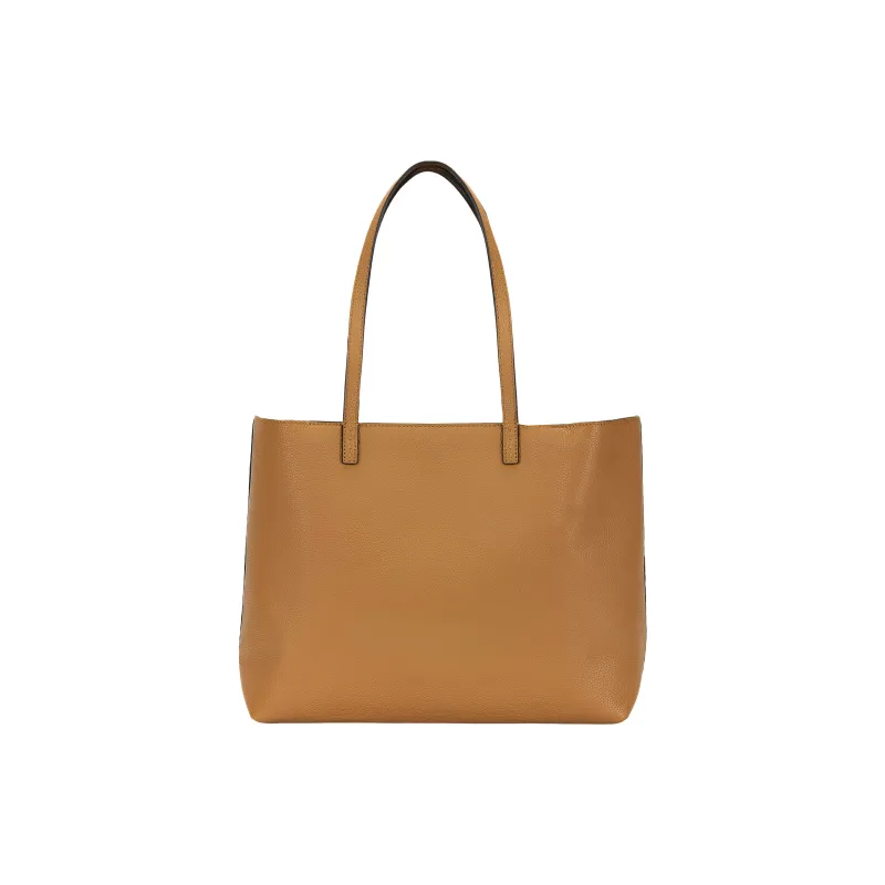 TORY BURCH McGraw Litchi Grain Leather Tote Bag Shopping Bag Handbag Shoulder Bag Women's Milk Tea Beige-2