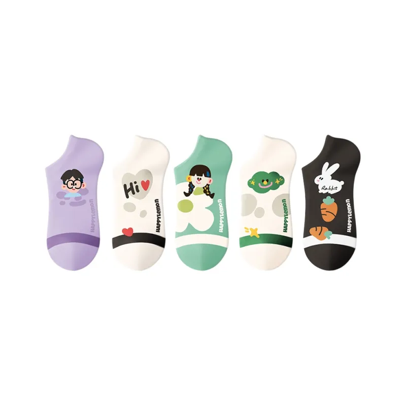 Happylemon No Show Socks Women's 5 Pack-9