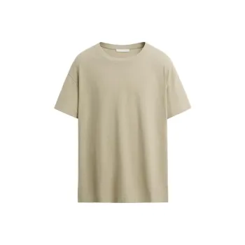ZARA T Shirts Men Beige/Green