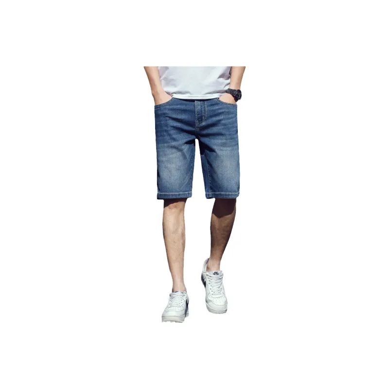 DANIUCHUANSHUO Denim Shorts Men's Blue-1