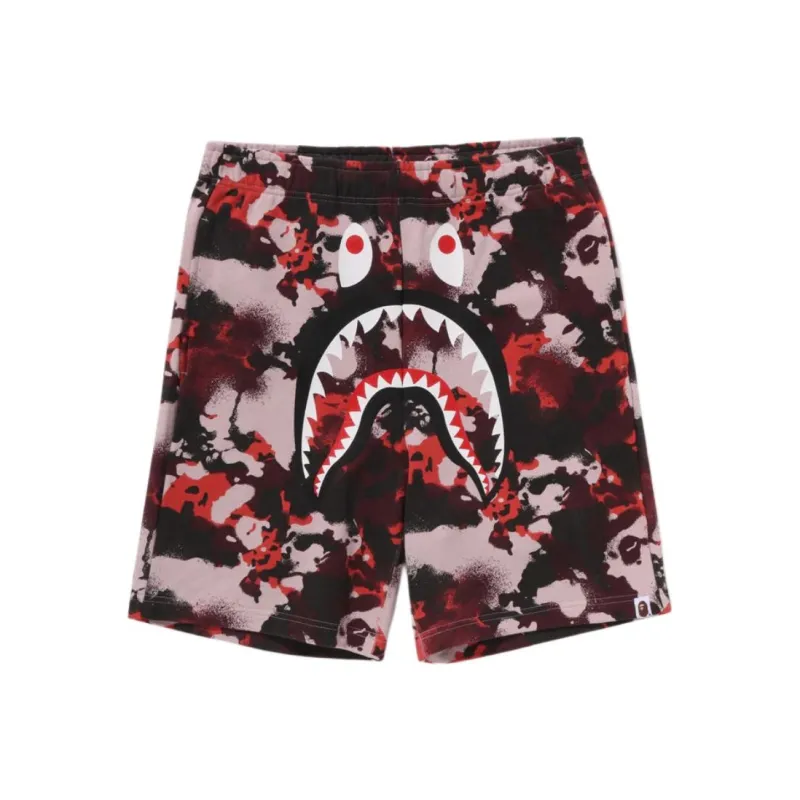 A BATHING APE Map Camo Regular Fit Shark Sweat Shorts-4