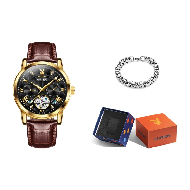 Playboy Mechanical Movement Watch Men's Watches Black Dial-21