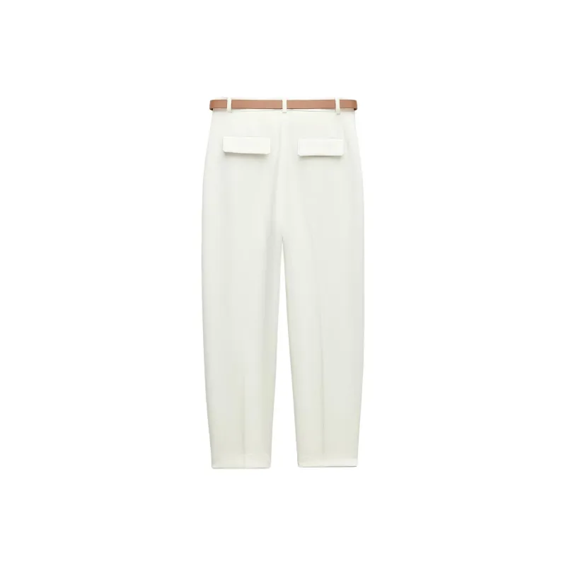 ZARA Casual Pants Women's Frosted White-1
