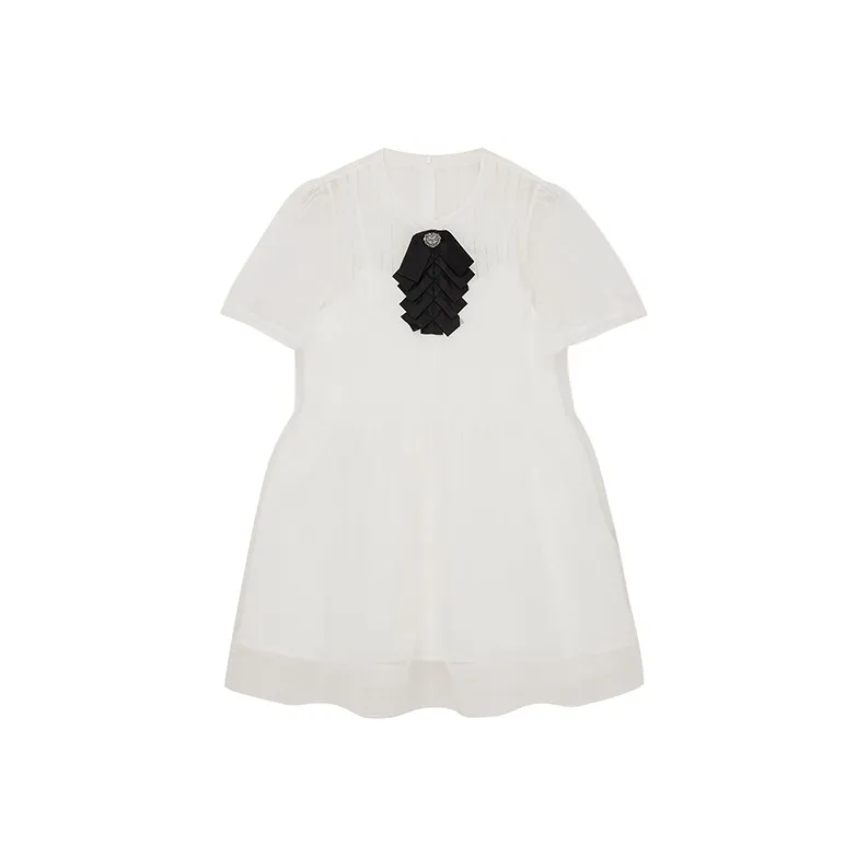 D'zzit Short Sleeved Dress Women's White-1