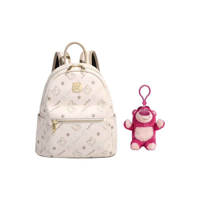 Disney Strawberry Bear Series Synthetic Leather Backpack Medium Size Women's Multicolor-11