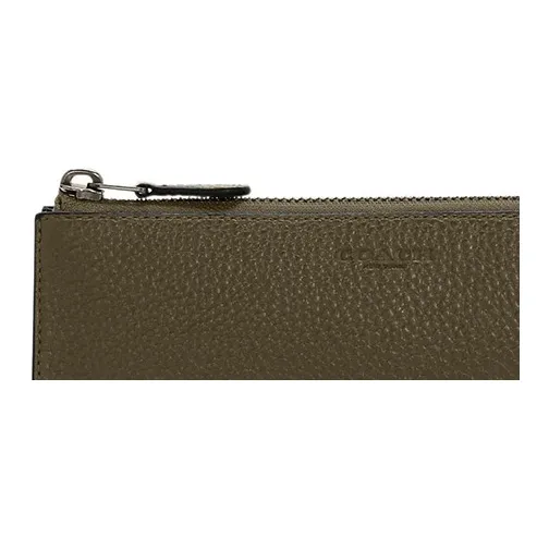 COACH Organizational Case Pebbled Leather Coin Purse Clutch Small Size Women's Bronze-3