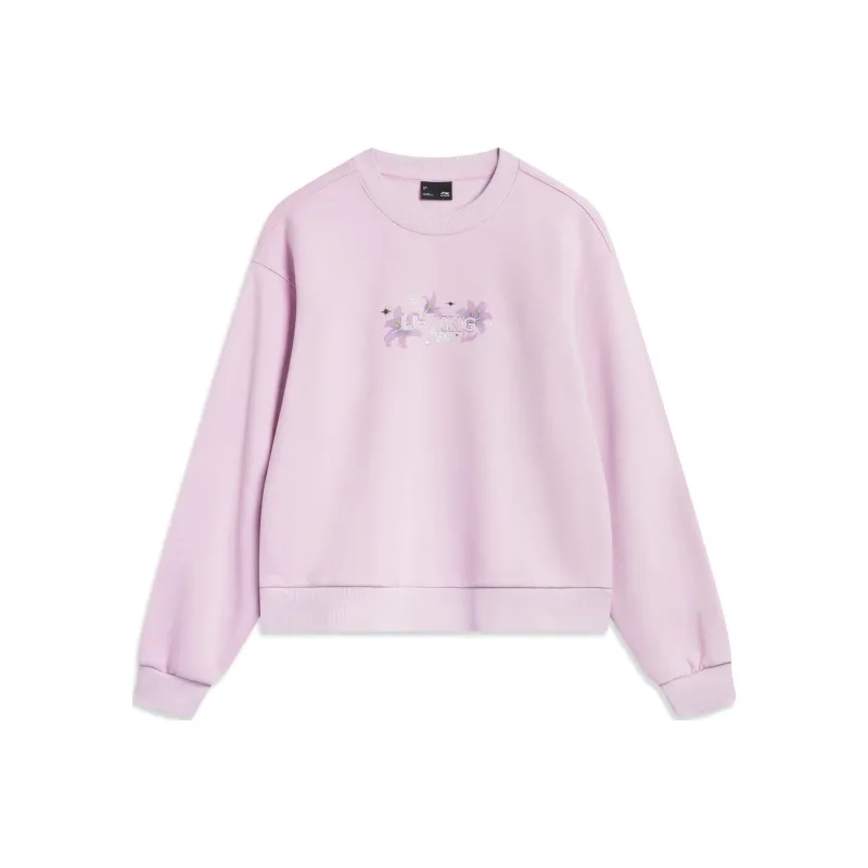 LiNing Sports Life Collection Sweatshirt Women's Dusty Pink Purple-0