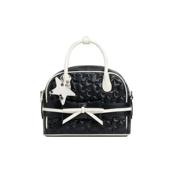 ECODAY ECOD PU Bowling Bag, Crossbody Handbag Women's Black/Pink