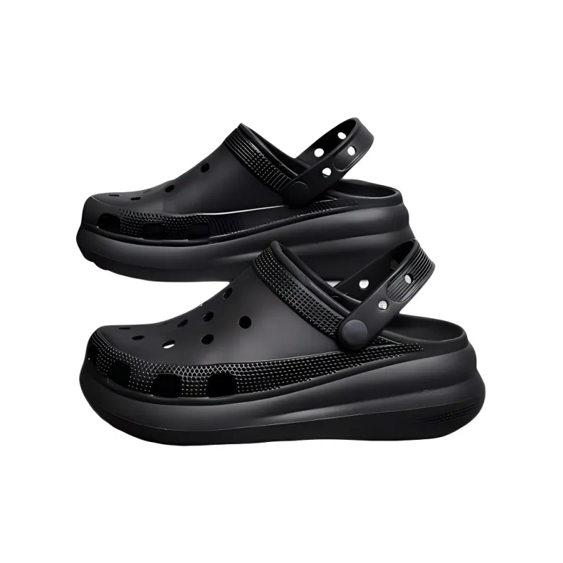 NAIHUO Integrated Cream Puff Clogs For Women's, Platform Height Increasing, Versatile-3