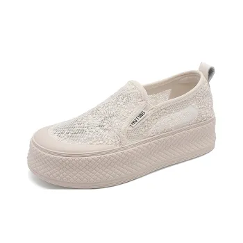 RED DRAGONFLY Slip on Shoes Slip on Lightweight Breathable Quick Dry Low Top Casual Shoes Women's Beige Apricot