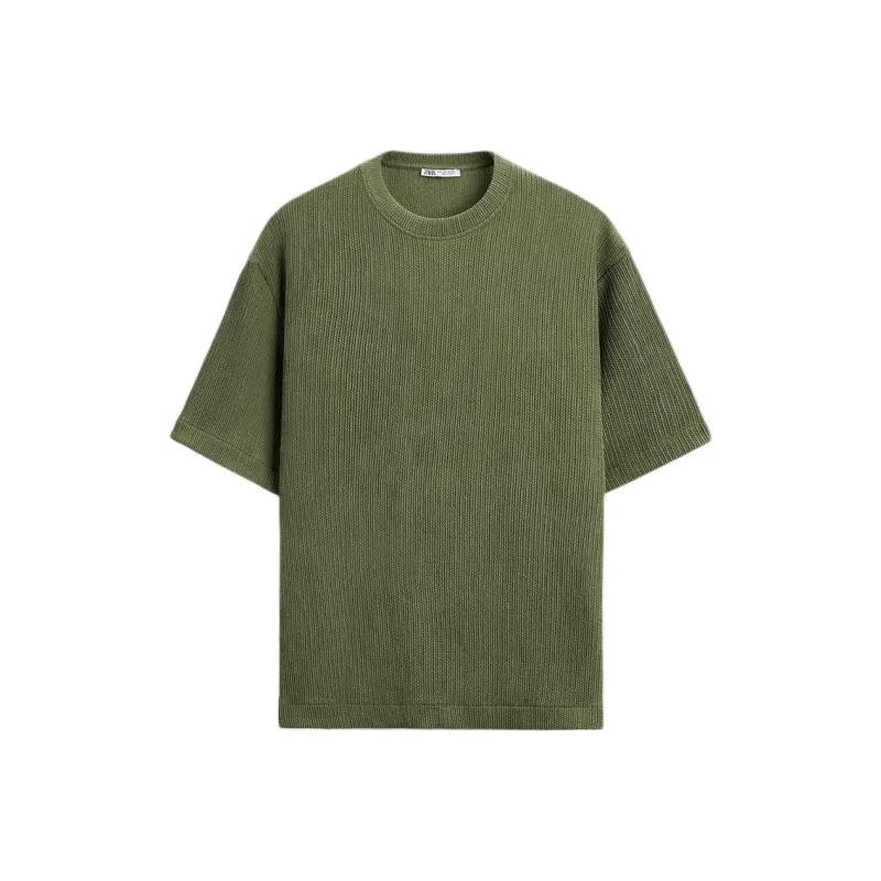ZARA T Shirts Men Moss Green-0