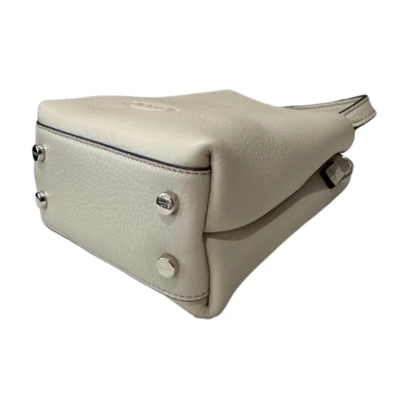 TOD'S Timeless Cow Leather Shoulder Bag, Handbag Mini Women's Greige-1