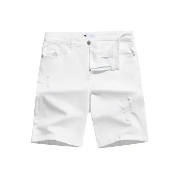 Dance With Wolves Denim Shorts Men's Raw White