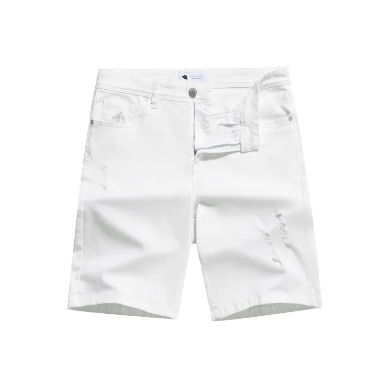 Dance With Wolves Denim Shorts Men's Raw White-0