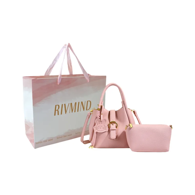 RIVMIND PU Combo Bag Shoulder Bag Crossbody Bag Handbag Women's White/Black/Apricot/Pink-16